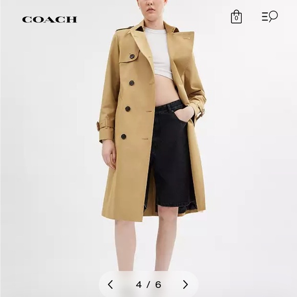 NWT Coach Khaki Double-Breasted Trench Coat - Picture 2 of 10